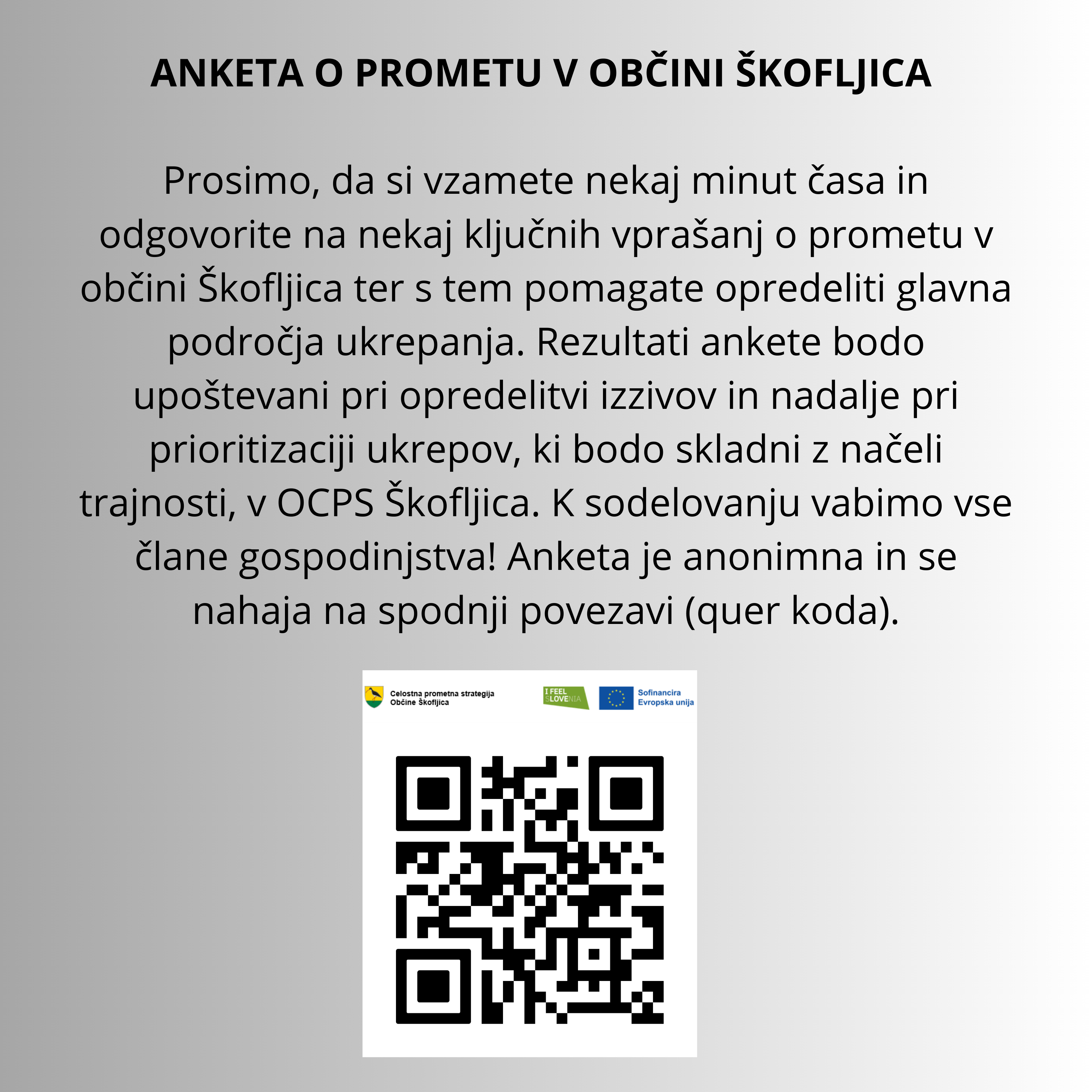 Vabilo v okviru priprave občinske prometne strategije občine Škofljica Vabimo vas na javno razpravo O PROMETNIH IZZIVIH V ŠKOFLJICI v četrtek, 6. junija 2024 ob 18. uri Kulturna dvorana Občine Ško (1)